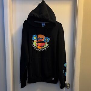 Russell Athletic Black Hoodie with Colorful Graphic- RUDE GIRLS GRAPHIC